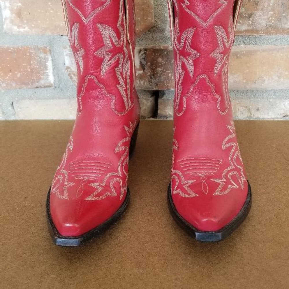Red cowboy western Liberty Boot Co. 7B boots